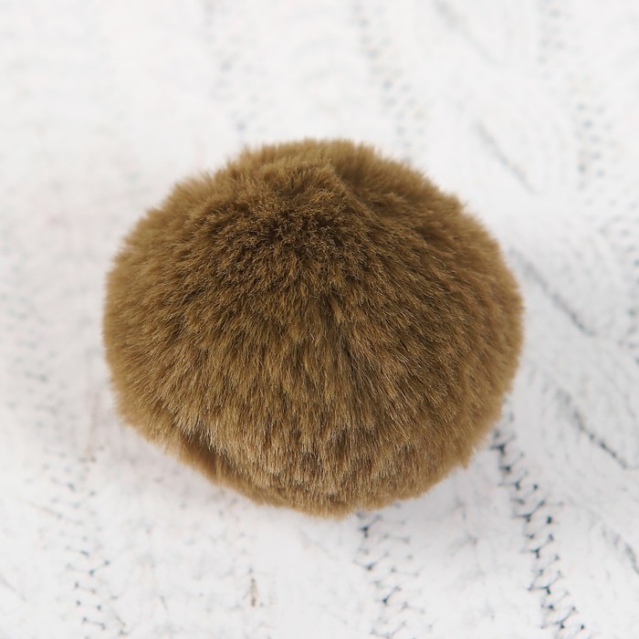 Помпон из искусственного меха, размер 1 шт 4 см, набор 3 шт, цвет зеленый