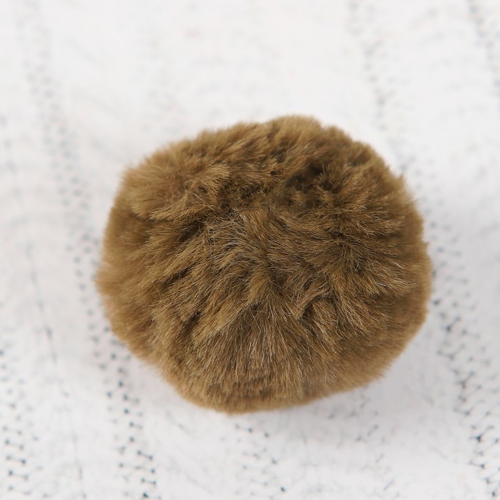 Помпон из искусственного меха, размер 1 шт 4 см, набор 3 шт, цвет зеленый