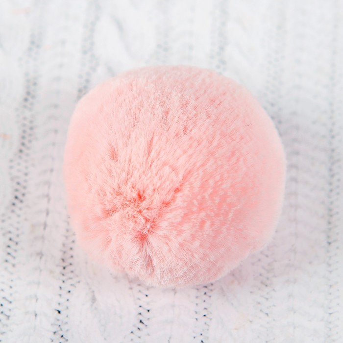 Помпон из искусственного меха, размер 1 шт 6 см, набор 2 шт, цвет розовый