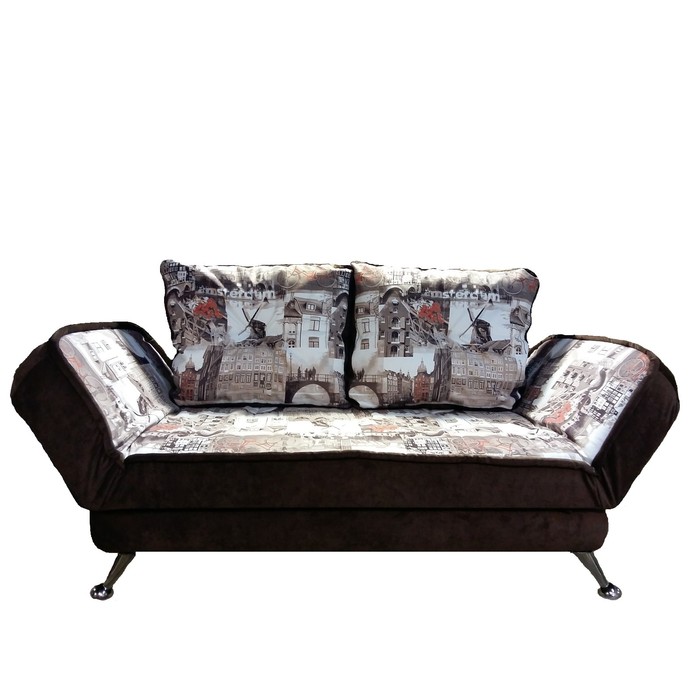 Диван "Прага NEW", бельевой ящик, механизм литали, цвет Amsterdam sepia/Energy Brown