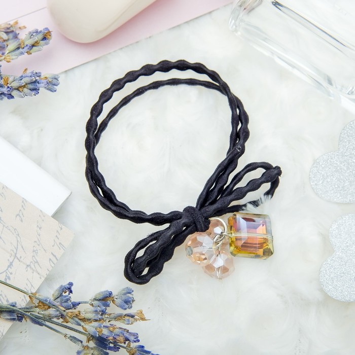 Резинка для волос "Совершенство" (цена за штуку) кристаллы куб