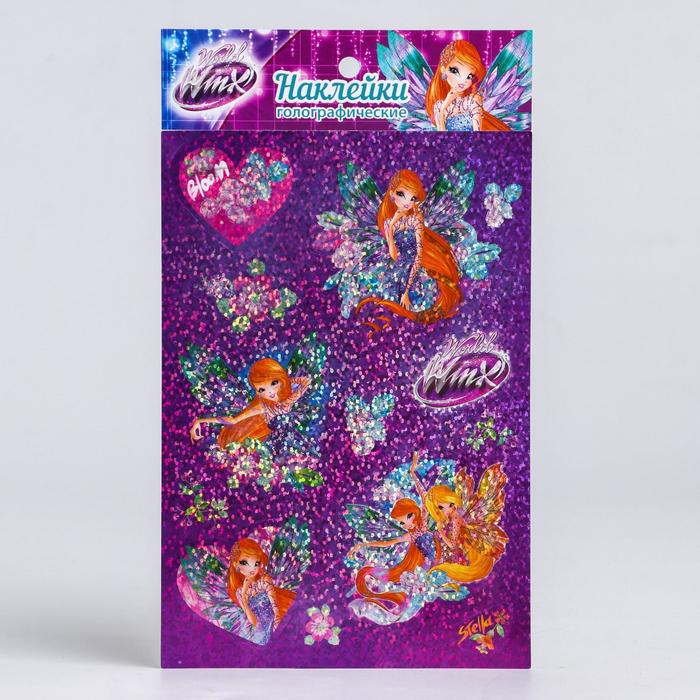 Наклейки голографические "Блум и Стелла", феи ВИНКС, 11 х 16 см