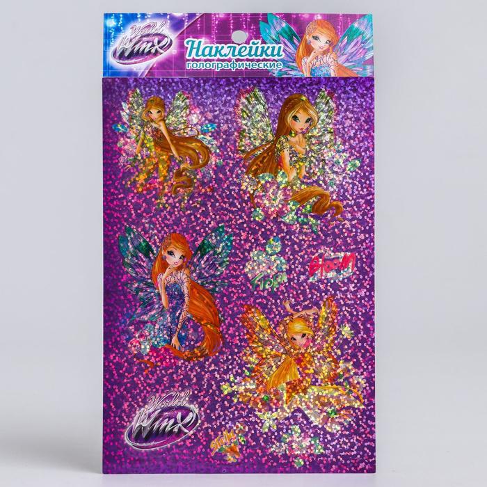 Наклейки голографические "Винкс", феи ВИНКС, 11 х 16 см