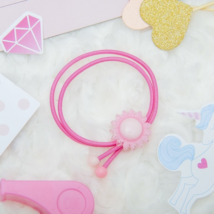 Резинка для волос "Карамельная радость" (цена за штуку) бусинка подсолнух