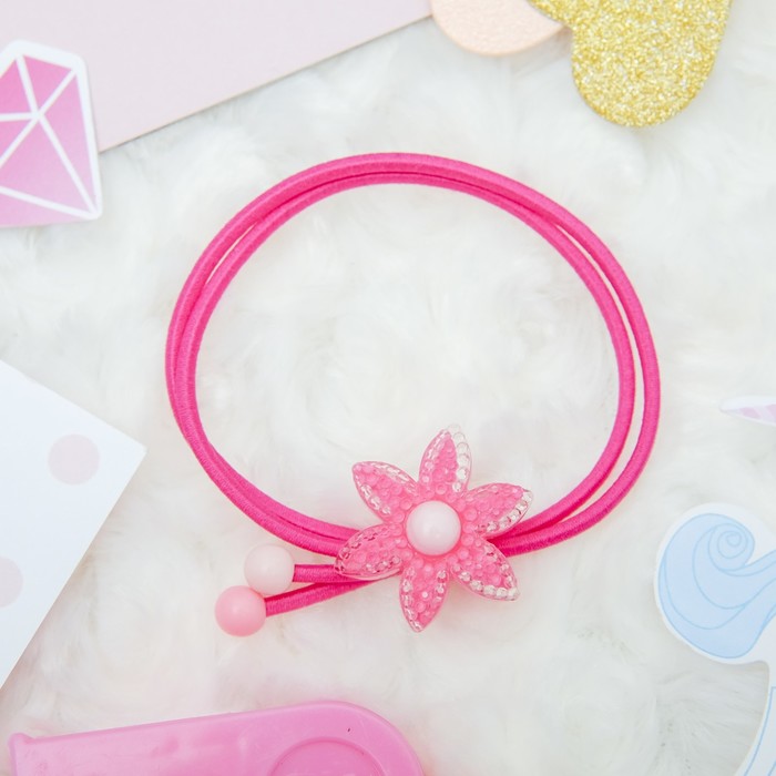 Резинка для волос "Карамельная радость" (цена за штуку) бусинки василек