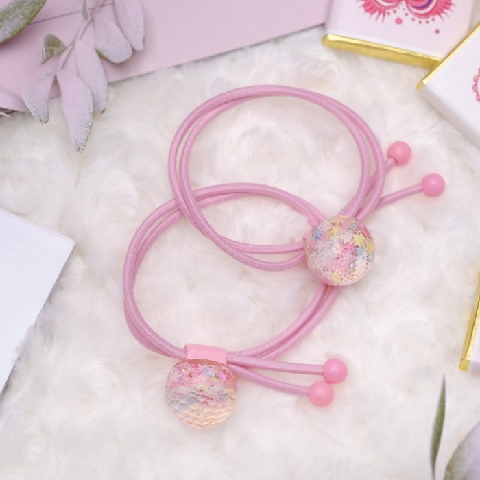 Резинка для волос "Карамельная радость" (цена за штуку) бусинки шарик