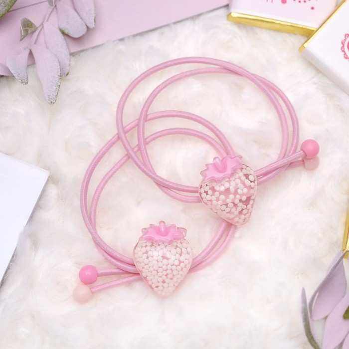 Резинка для волос "Карамельная радость" (цена за штуку) клубничка