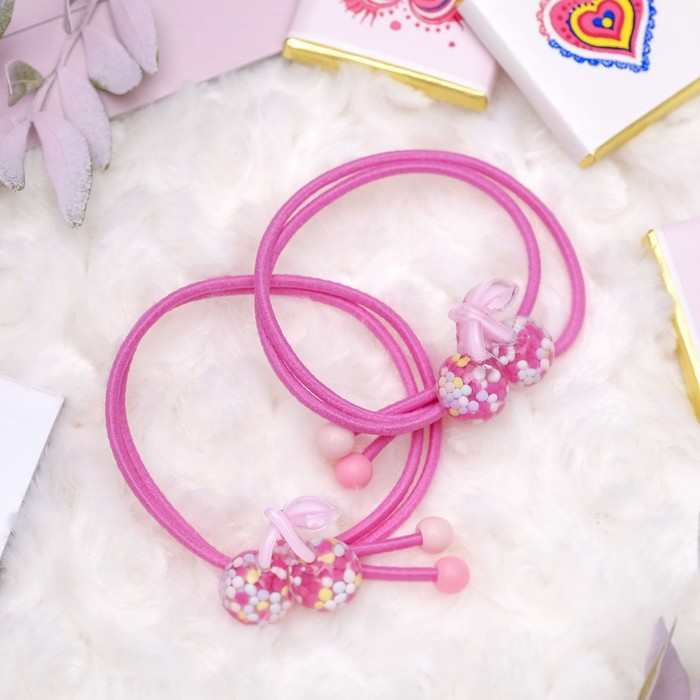 Резинка для волос "Карамельная радость" (цена за штуку) вишенка