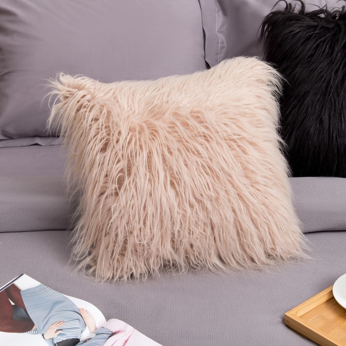 Наволочка декоративная Collorista "Будуар" пудра, 40*40 см, 100% п/э