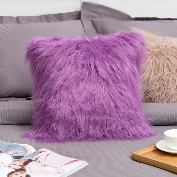 Наволочка декоративная Collorista "Будуар" лаванда, 40*40 см, 100% п/э