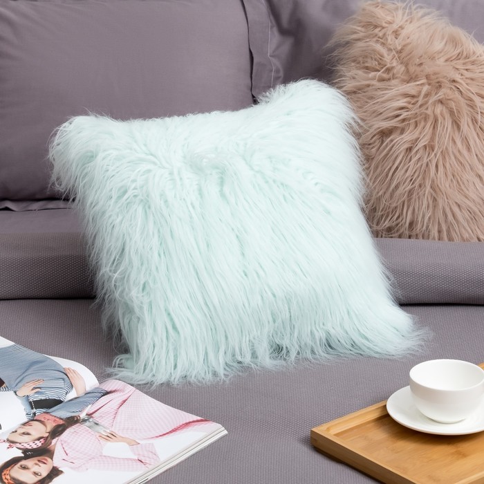 Наволочка декоративная Collorista "Будуар" мятный, 40*40 см, 100% п/э