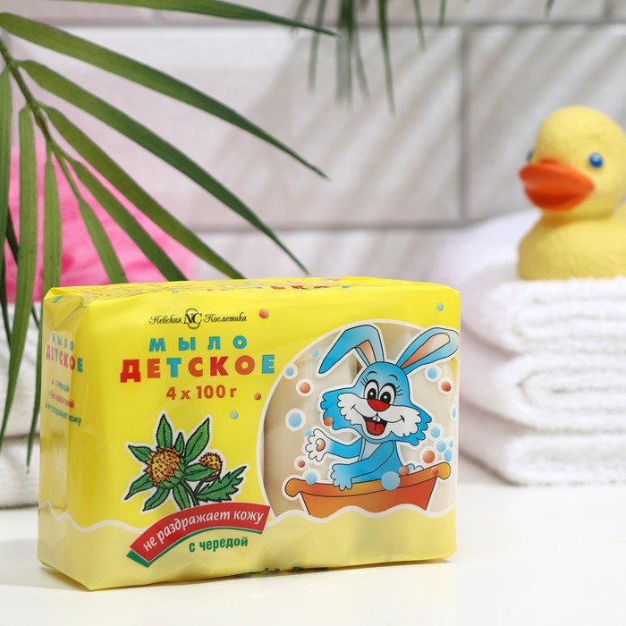 Мыло детское с чередой Невская косметика 4 шт по 100г