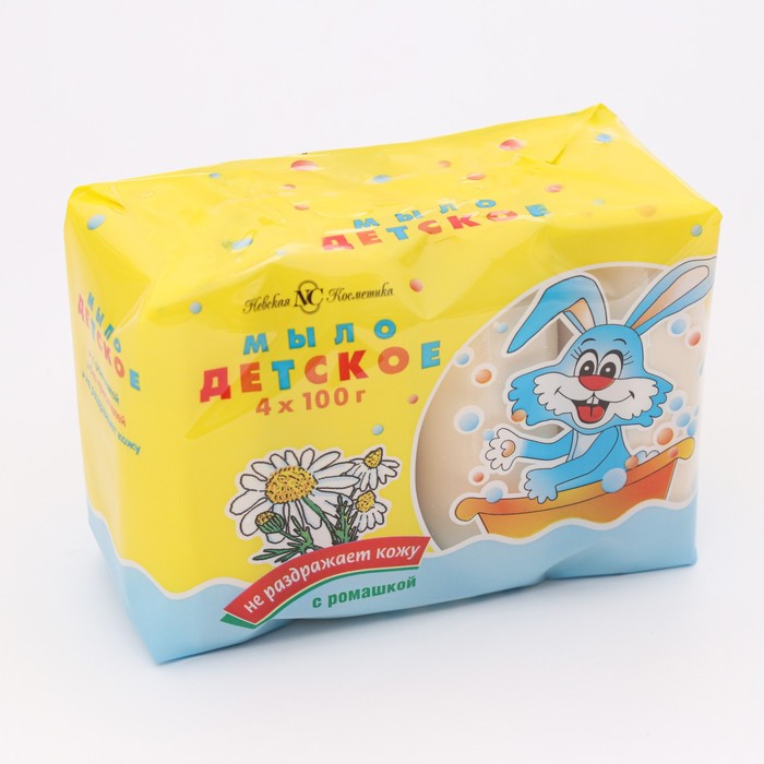 Мыло детское с экстрактом ромашки Невская косметика 4 шт по 100г