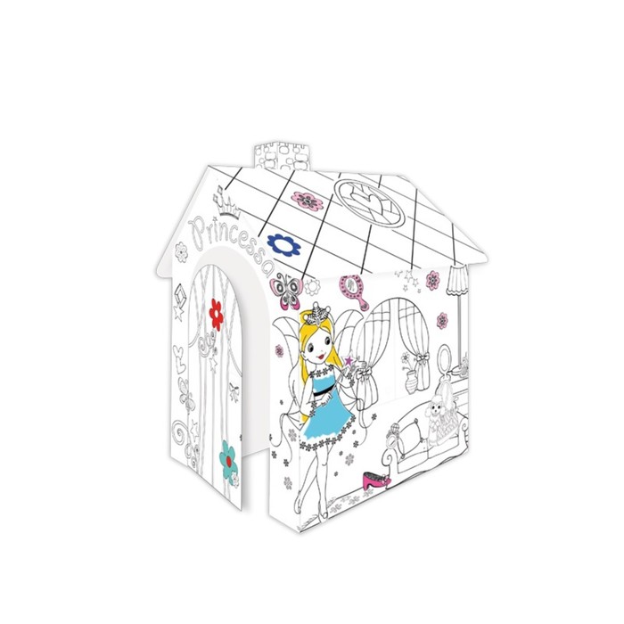 Картонный домик расскраска-принцесса Mochtoys