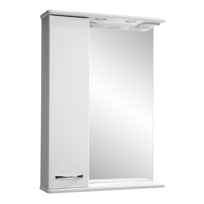 Зеркало-шкаф "Прима 500 , светильник" левое