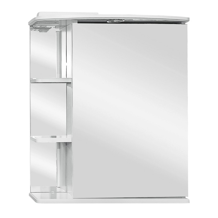 Зеркало-шкаф "Ника, светильник 600" фацет правое