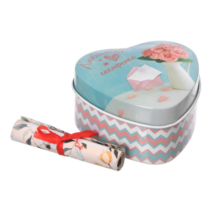Подарочный набор "Любимой сестрёнке": шкатулка, мыльные лепестки, пожелание