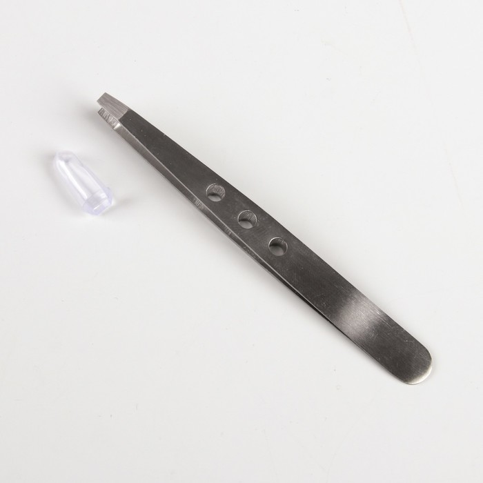 Пинцет прямой, цвет матовое серебро