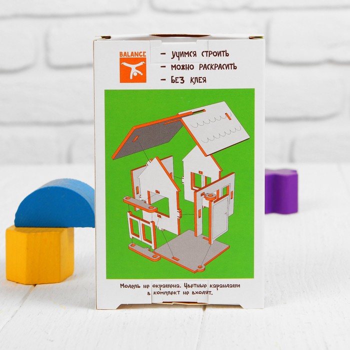 Деревянный конструктор минимир "Домик со ставнями"