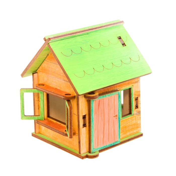 Деревянный конструктор минимир "Домик со ставнями"