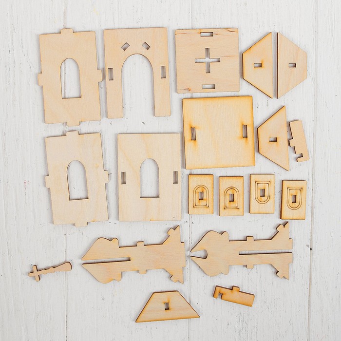 Деревянный конструктор минимир "Часовня"