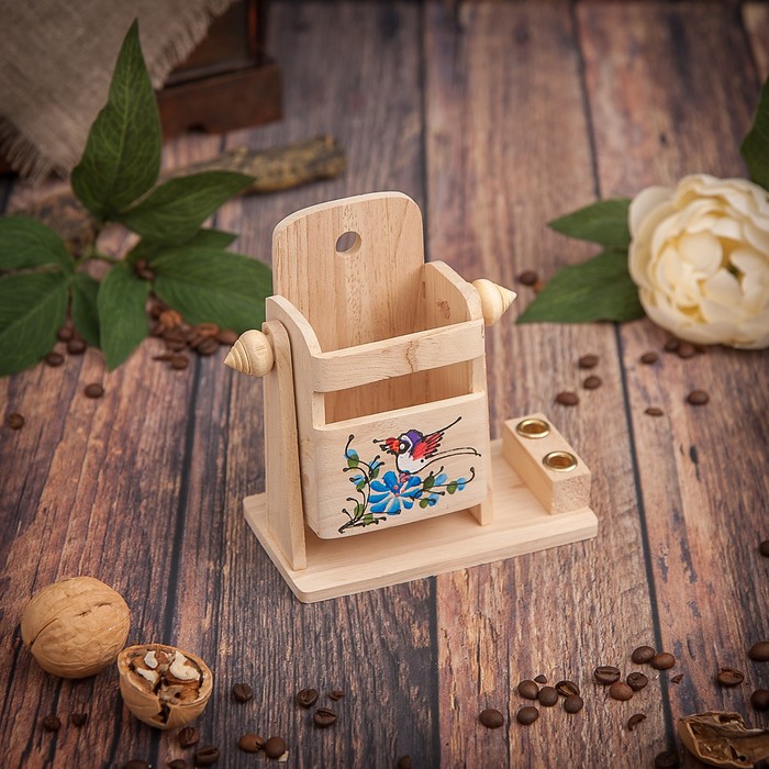 Набор настольный с рисунком "Птичка" 12,5х7х13,5 см