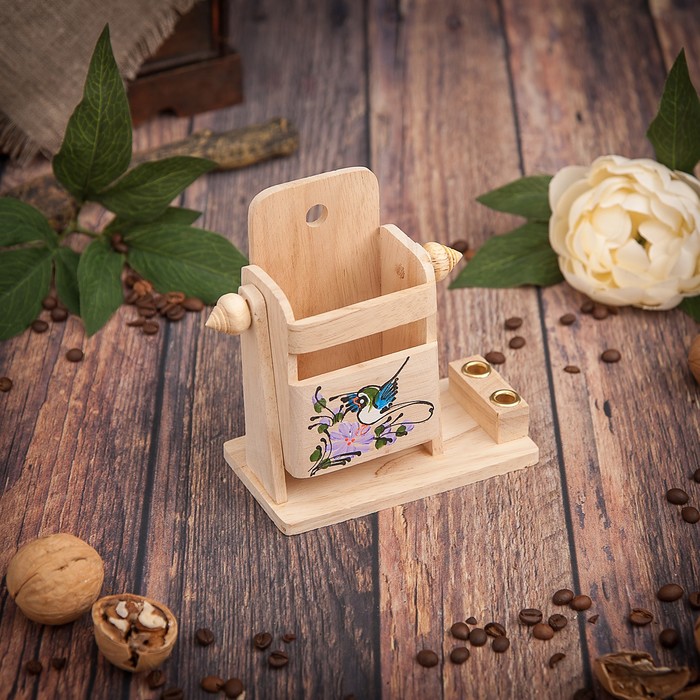 Набор настольный с рисунком "Птичка" 12,5х7х13,5 см