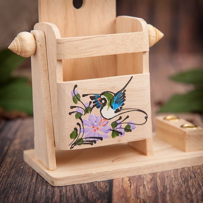 Набор настольный с рисунком "Птичка" 12,5х7х13,5 см