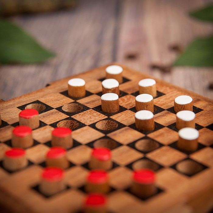 Игра дерево "Шашки" МИКС 14х14х4 см