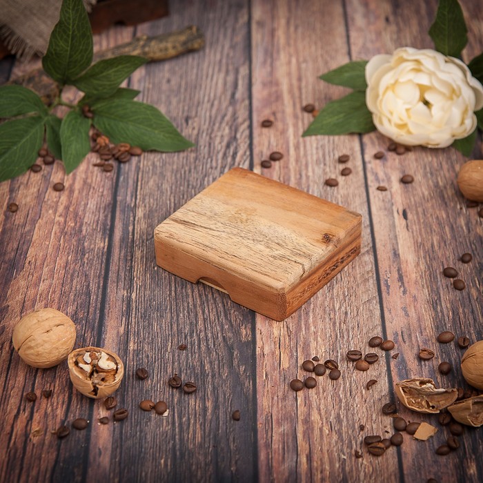 Игра дерево "Колода карт + кубики" 10х11х3 см