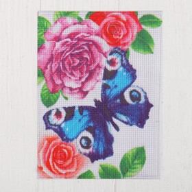 Канва для вышивки крестиком «Бабочка в цветах», 20х15 см Ош
