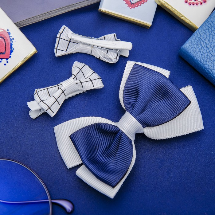 Зажим для волос "Красотка" набор 3 шт клетка