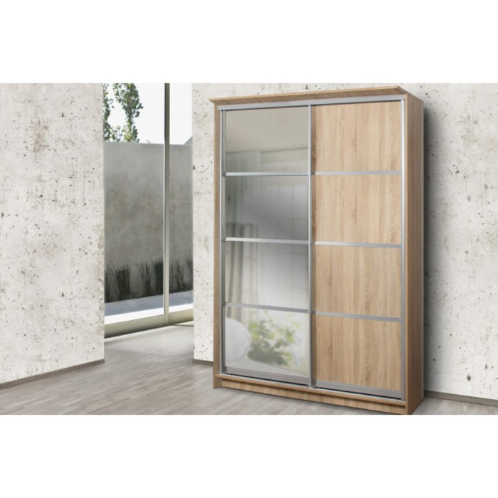 Шкаф-купе 2-х дверный "Байкал", 1780х710х2420 мм, зеркало, цвет дуб сонома