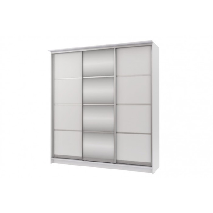 Шкаф-купе 3-х дверный "Байкал", 2210х700х2420 мм, зеркало, цвет белый