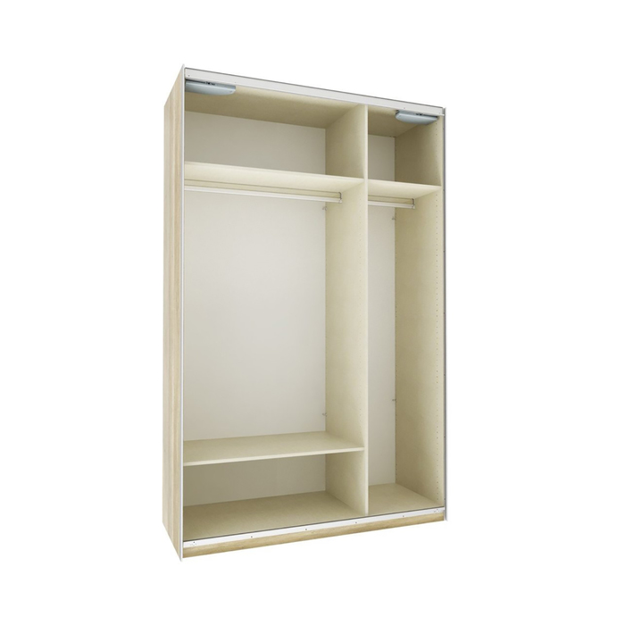 Шкаф-купе "Того", 1495х580х2360 мм, зеркало, стекло, цвет дуб горный/белый