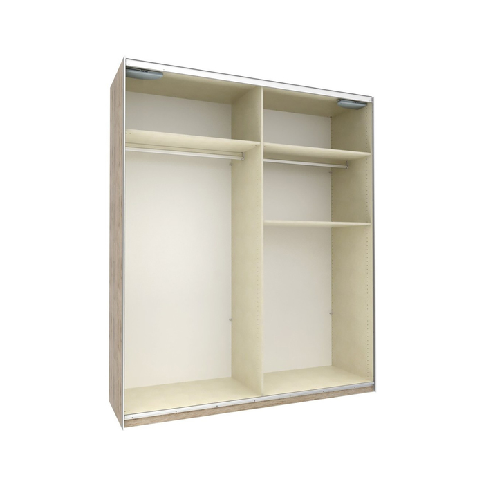 Шкаф-купе "Того", 1988х580х2360 мм, зеркало, стекло, цвет дуб горный/белый