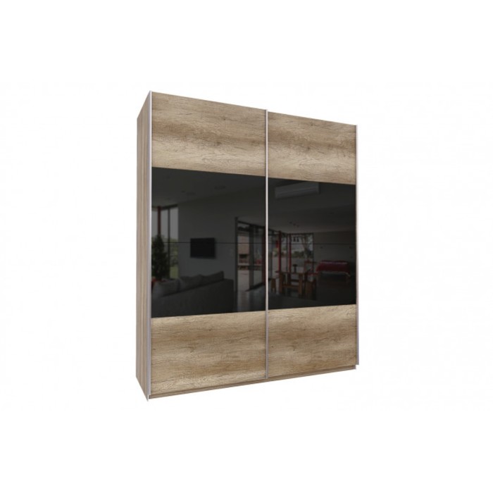 Шкаф-купе "Того", 1988х580х2360 мм, стекло, цвет дуб горный/чёрный