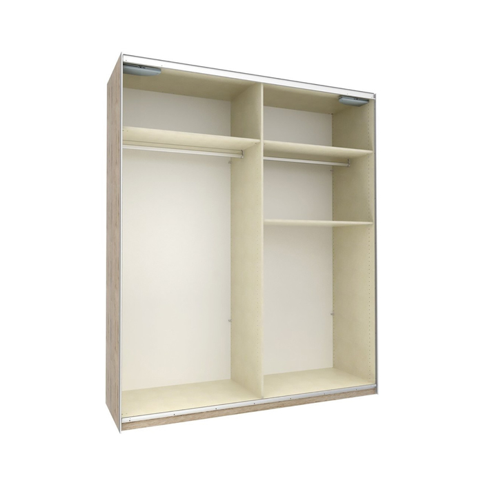 Шкаф-купе "Того", 1988х580х2360 мм, стекло, цвет дуб горный/белый