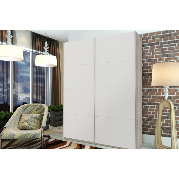 Шкаф-купе "Того", 1988х580х2360 мм, стекло, цвет дуб горный/белый