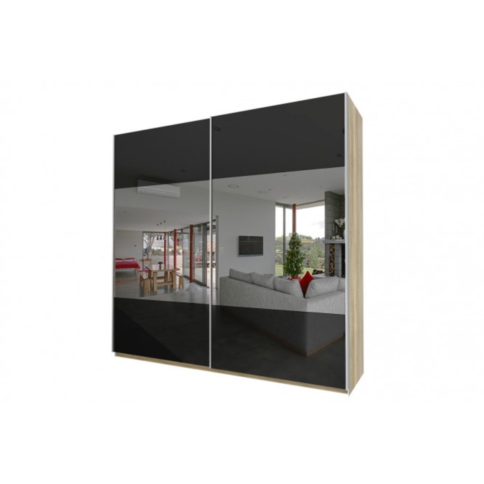 Шкаф-купе "Того", 2480х580х2360 мм, зеркало, стекло, цвет дуб горный/чёрный