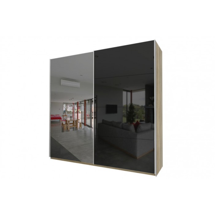 Шкаф-купе "Того", 2480х580х2360 мм, зеркало, стекло, цвет дуб горный/чёрный