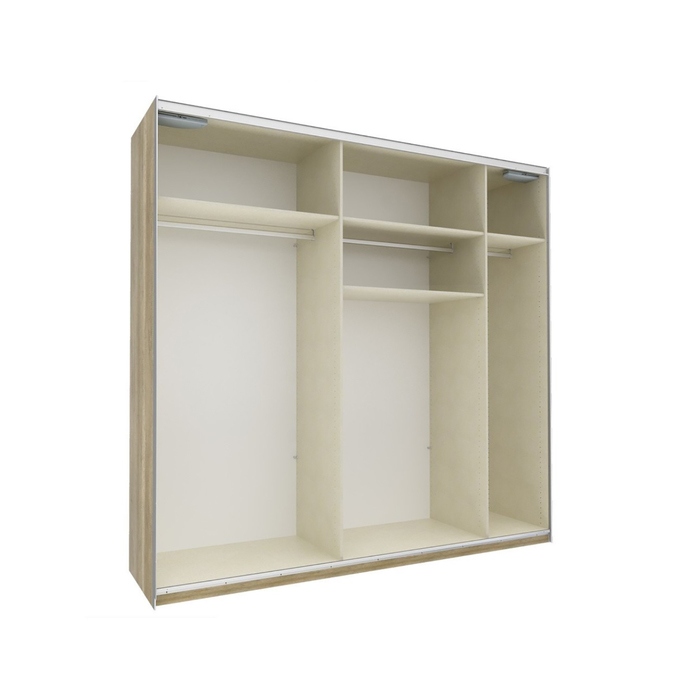 Шкаф-купе "Того", 2480х580х2360 мм, зеркало, стекло, цвет дуб горный/чёрный