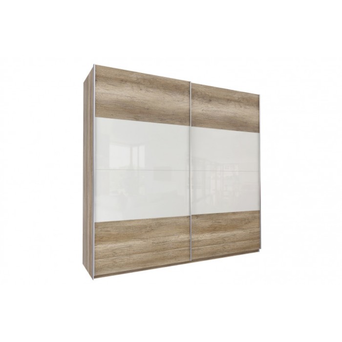 Шкаф-купе "Того", 2480х580х2360 мм, стекло, цвет дуб горный/белый