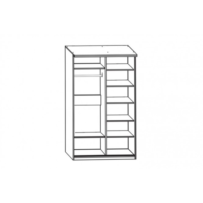 Шкаф-купе 2-дверный "Лондон", 1272х698х2341 мм, цвет дуб сонома