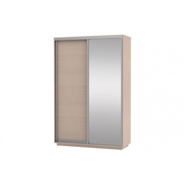 Шкаф-купе 2-дверный Slide, 1600х600х2200 мм, зеркало, цвет дуб молочный