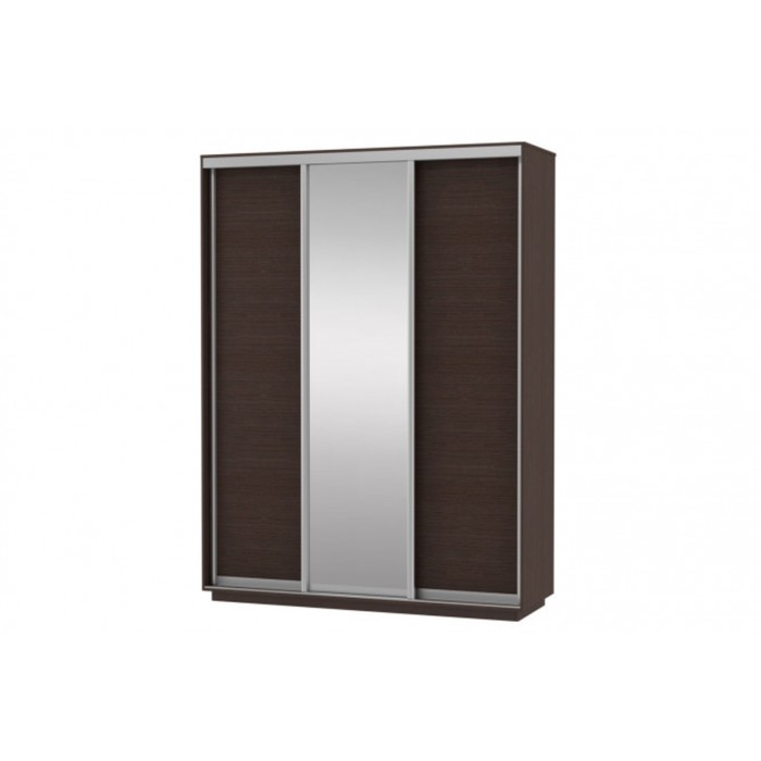 Шкаф-купе 3-дверный Slide, 1800х600х2200 мм, зеркало, цвет венге