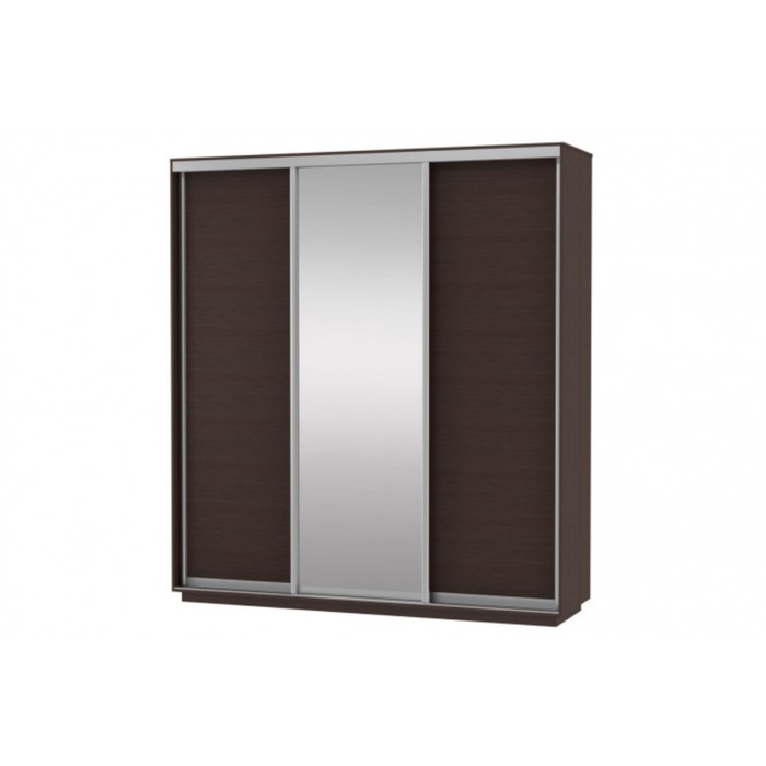 Шкаф-купе 3-дверный Slide, 2100х600х2200 мм, зеркало, цвет венге