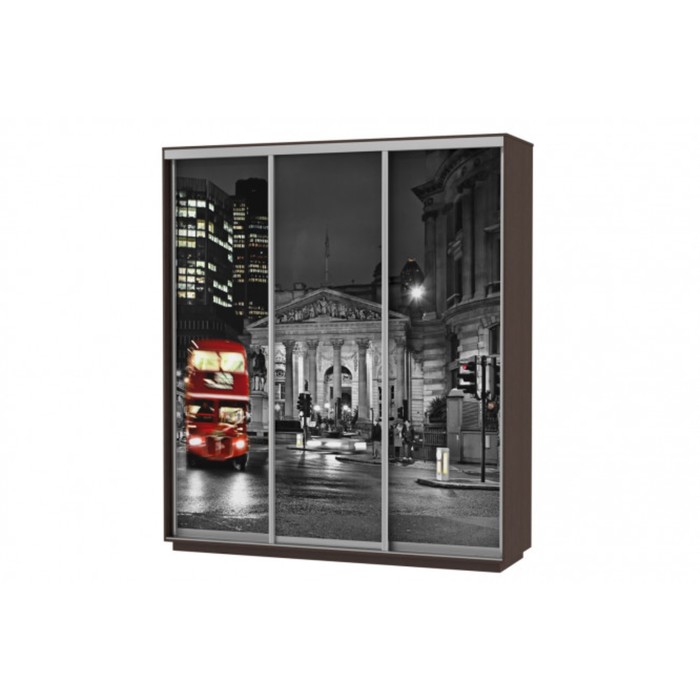 Шкаф-купе 3-дверный Slide, 2100х600х2200 мм, цвет венге