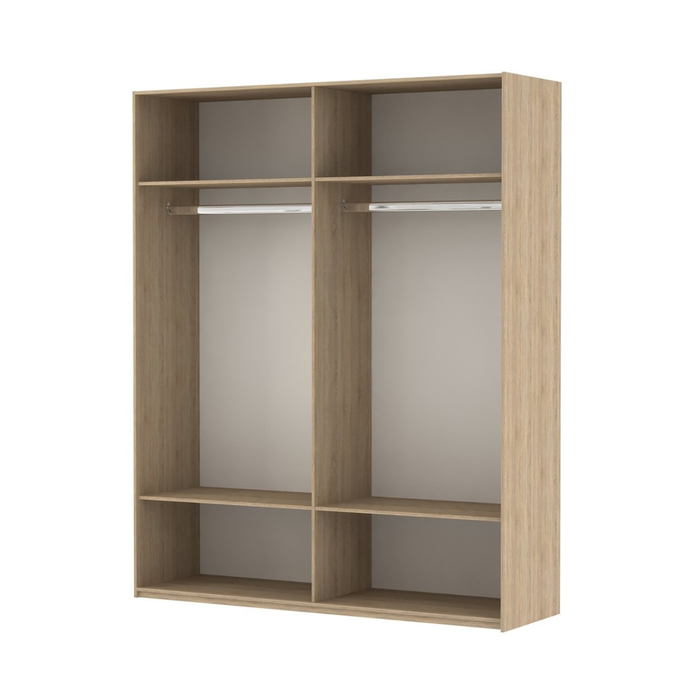 Шкаф-купе 2-дверный Comet, 1600х582х2200 мм, цвет дуб Бардолино/белый