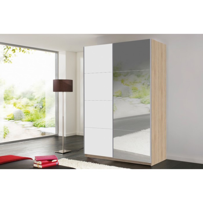 Шкаф-купе 2-дверный Comet, 1800х582х2200 мм, цвет дуб Бардолино/белый